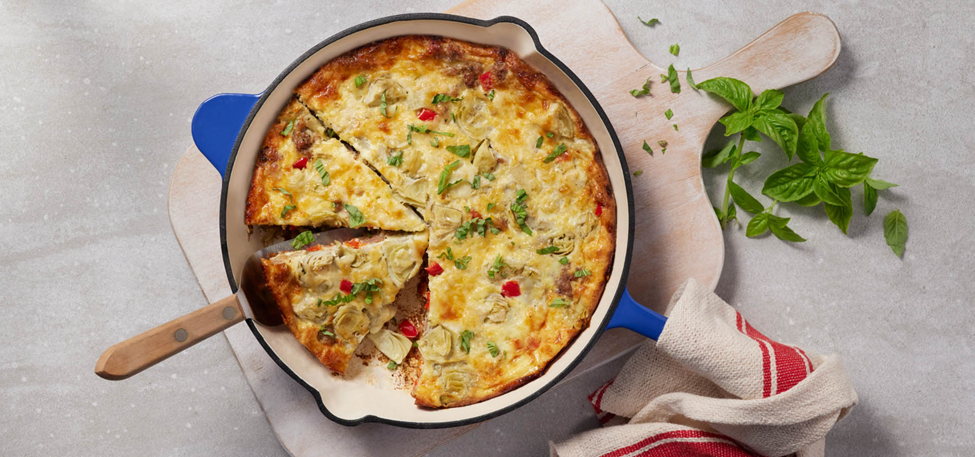 Italian Sausage, Red Pepper and Artichoke Frittata Recipe